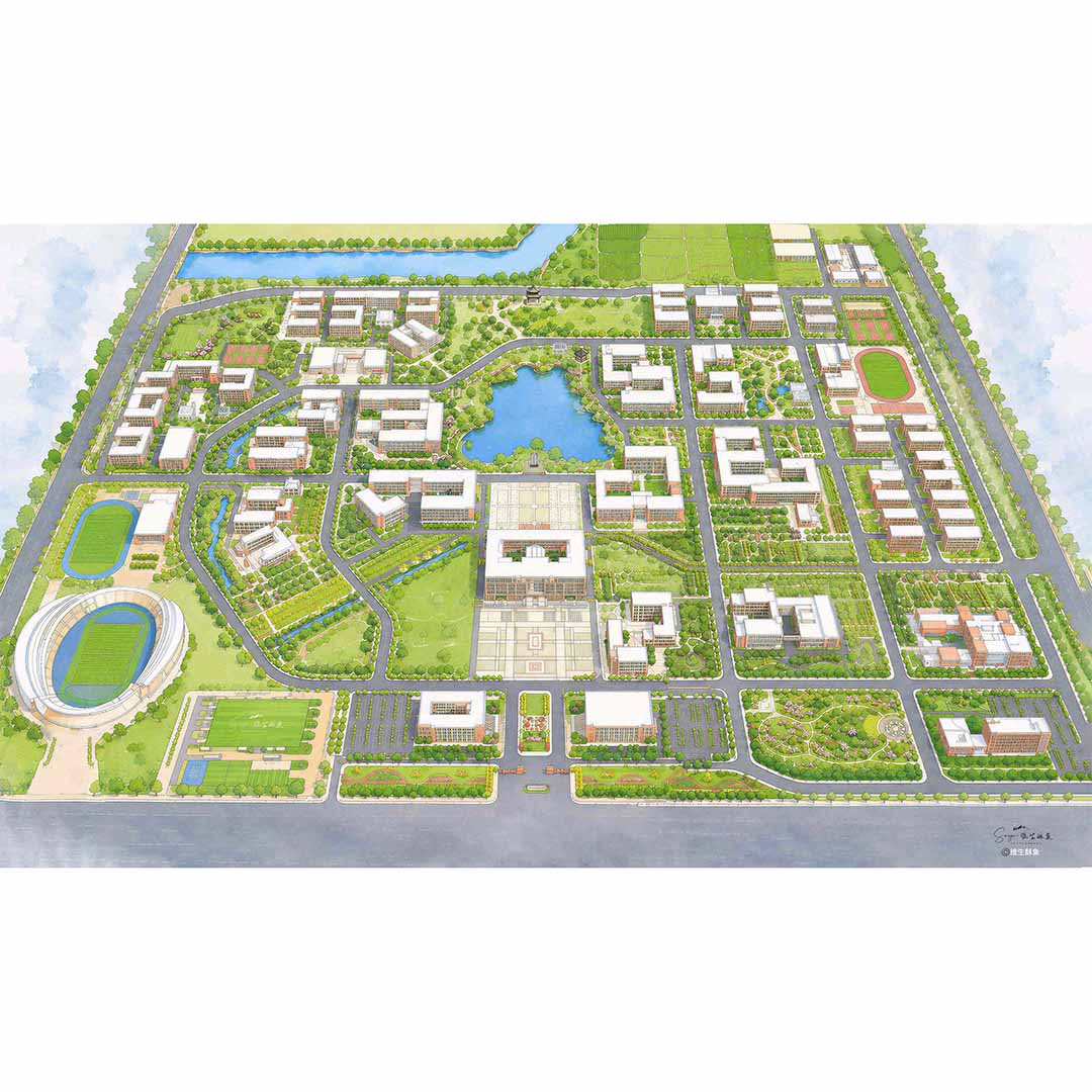 校园手绘地图
